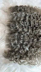 Indian Platinum Grey Kinky Curly Frontal 13×4