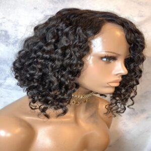 "Nicole" raw indian Curly 4x4 Closure Unit Wig