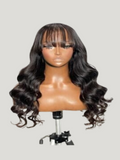 AISHA 5X5 HD Lace Body Wavy Bang unit 20 Wig