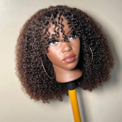 Paige Kinky Curly frontal Bang Wig 18"