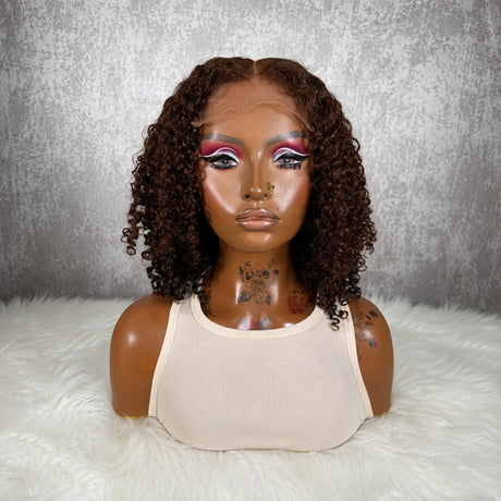 Dark Chocolate Brown Kinky Curly HD Lace Wig