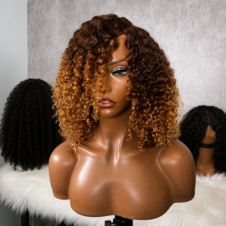 Honey Ombre Soft Kinky 5×5 HD Lace Closure Wig 