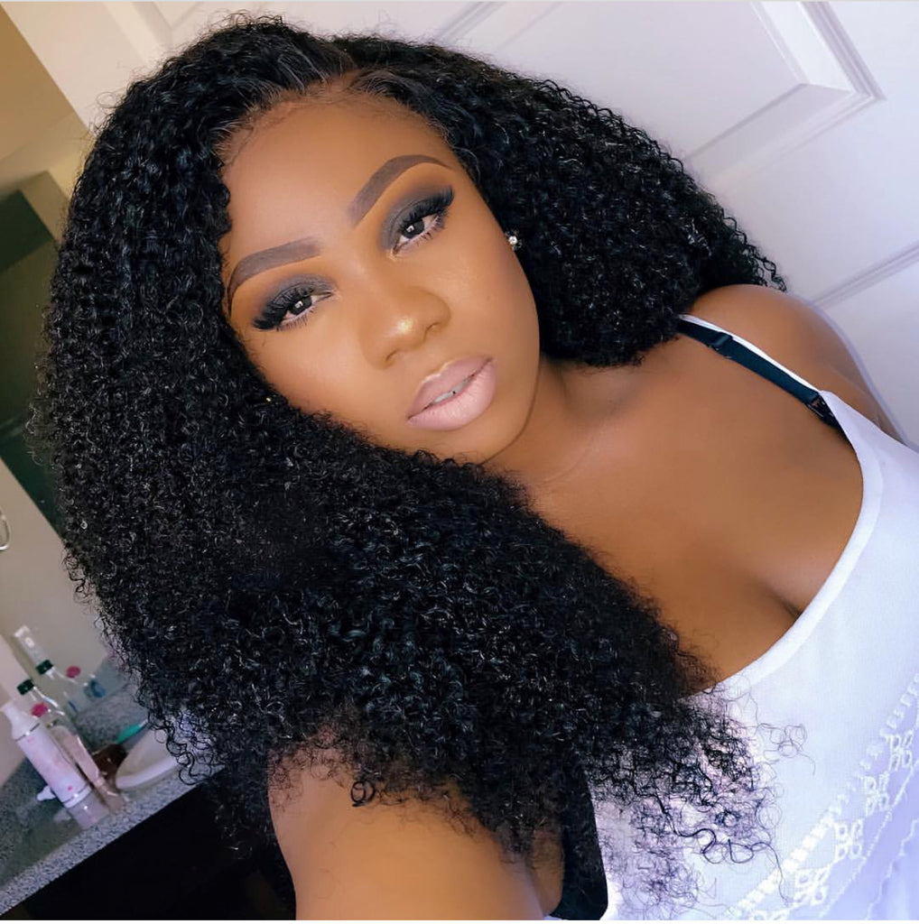 Mongolian Kinky Curly Unit 5x5 HD Lace Closure Wig