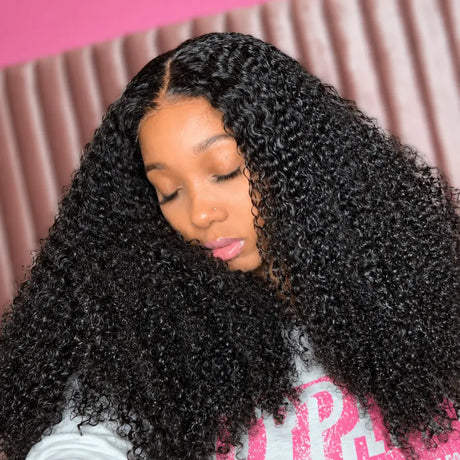 Kinky Curly HD Lace Closure 5×5 Wig Stylish Look For Women