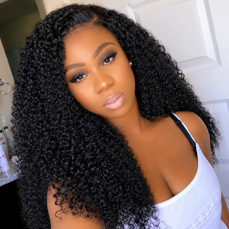 Mongolian Kinky Curly Unit 5×5 HD Lace Closure Wig Stylish Look For Women