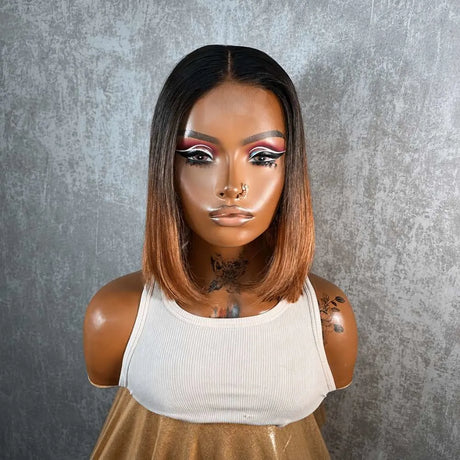 Straight Ombre Honey Blonde Bob Wig