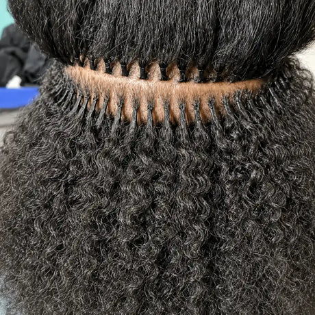 Virgin Mongolian Kinky Curly I-Tip Microlink Hair Extensions 