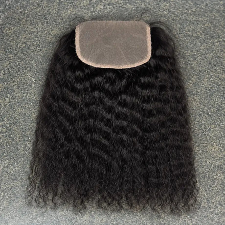 Virgin Mongolian Kinky Straight 5x5 Silk Base Closure 