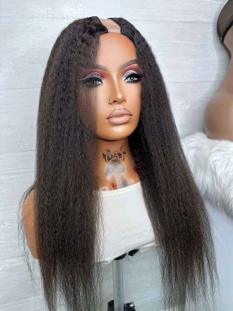 Virgin Mongolian Kinky Straight U-Part Wig | Natural Look