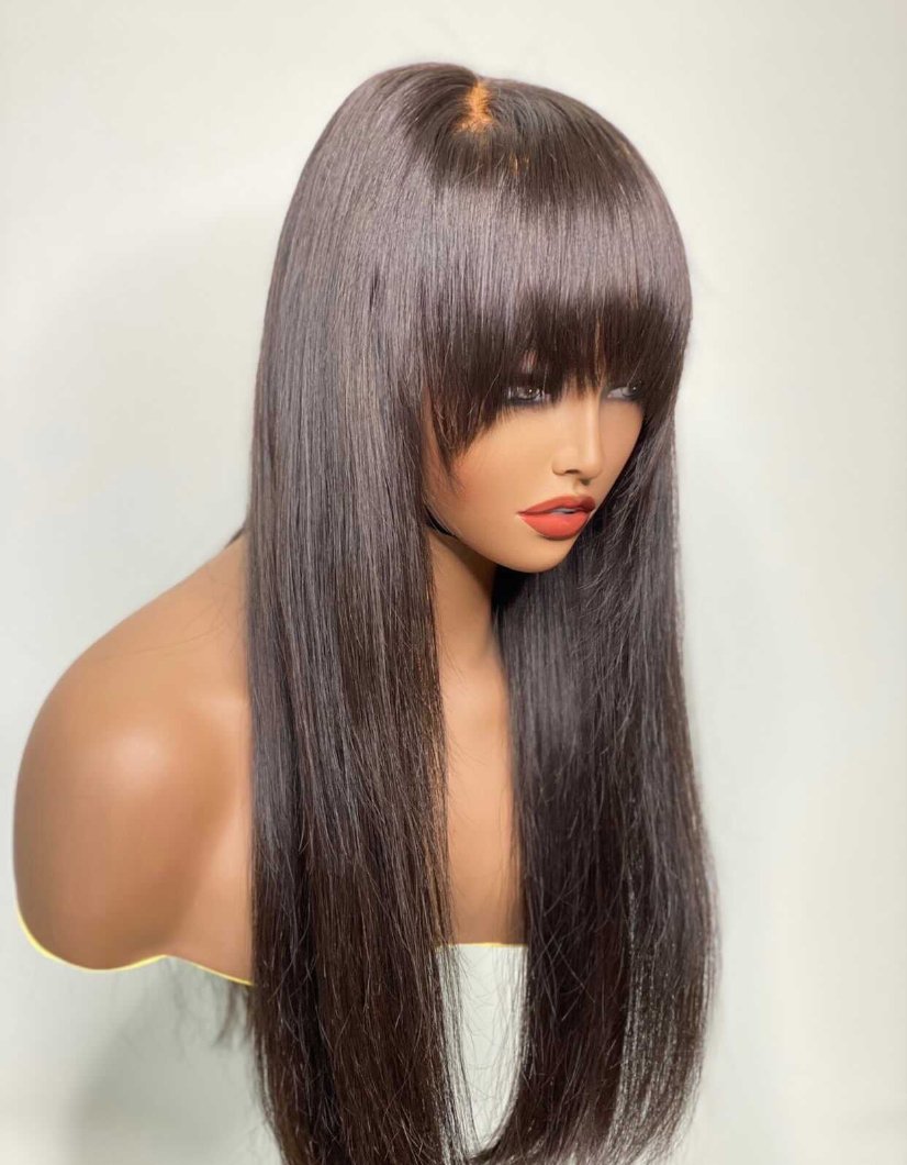 Glueless HD Lace Straight Bang Wig