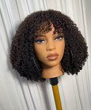 Our Kinky Curly Bang unit 16"