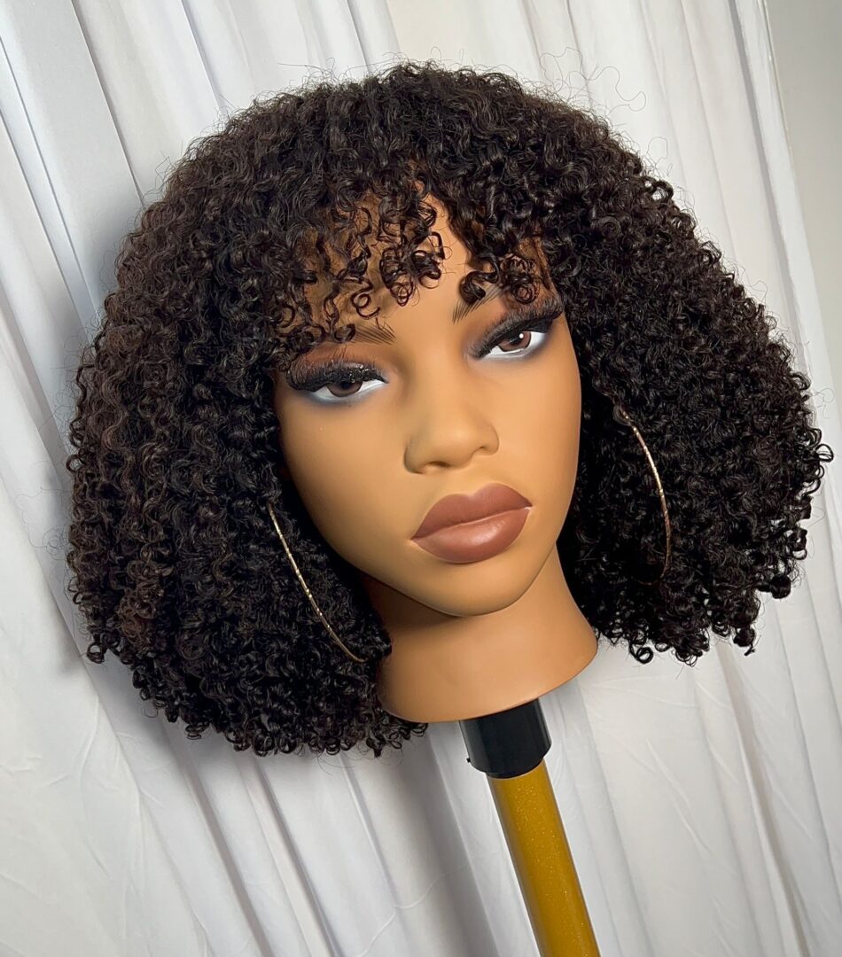 Our Kinky Curly Bang unit 16"